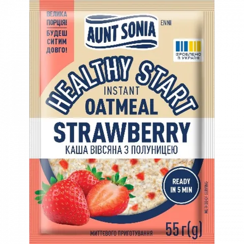 Каша Aunt Sonia вівсяна 55 г з полуницею