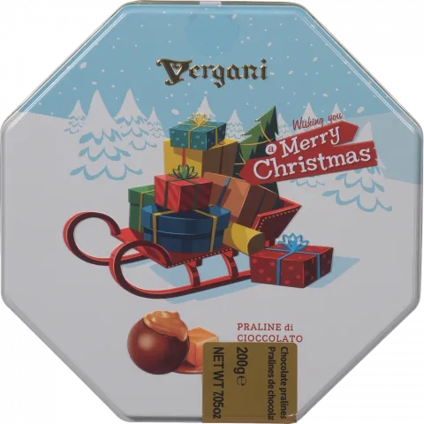 Цукерки Vergani 200 г З Різдвом! з карамельним кремом з/б (Італія)