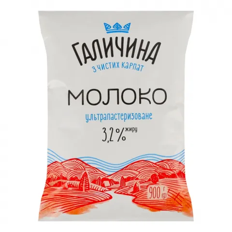 Молоко Галичина 3,2 900 г т/ф