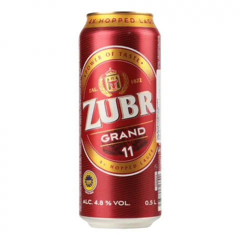 Пиво ZUBR 0,5 з/б Gradus lezak 4,8 И298