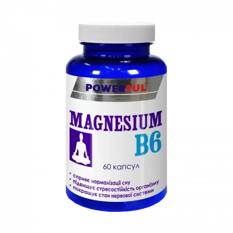 Добавка дієтична PowerFul Магнезіум В6 60 шт. капс.