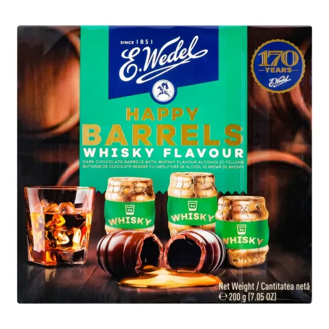 Цукерки Wedel Happy Barrels 200 г зі смаком віскі