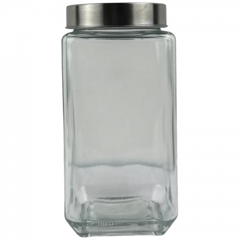 Банка скляна 1000мл з кришкою квадратна 9907B-1 И121