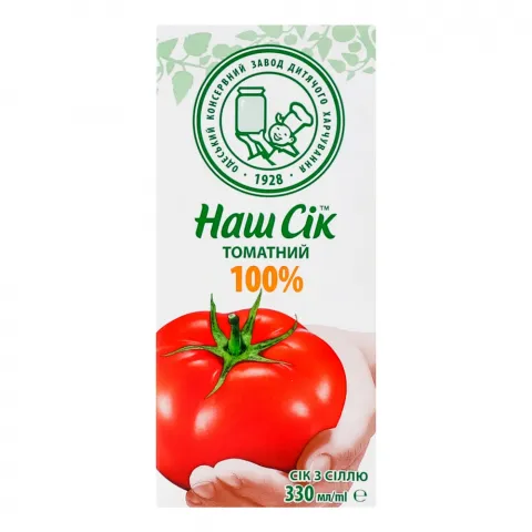Сік Наш Сік 0,33 л Томатний з сіллю