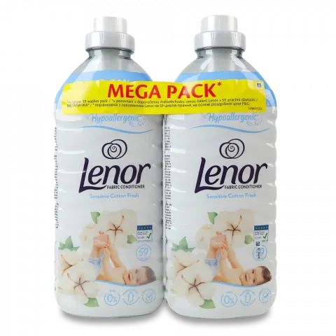 Ополіскувач Lenor 2х1,239 мл Для чутливої шкіри та Свіжість бавовни