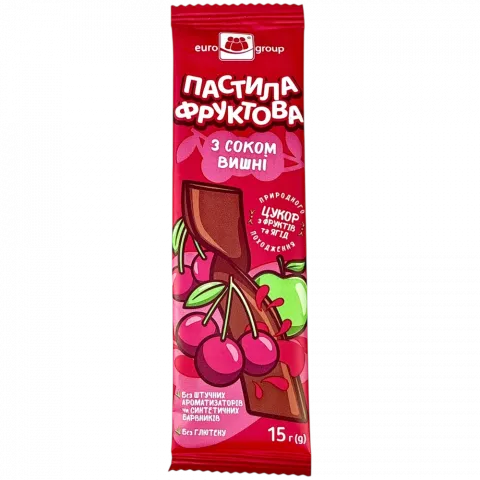 Пастила Єврогруп 15 г з соком вишні