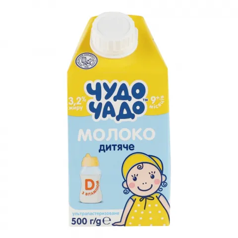 Молоко Чудо-Чадо 500 мл д/дітей коров`яче ультрапастер.