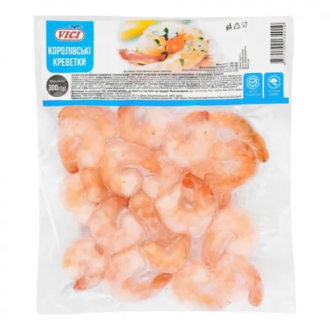 Креветки Vici Королівські 300 г 41/50 в/м очищ. з хвост.