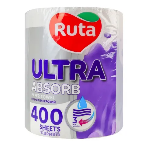 Рушник папер. Ruta 1 шт. Ultra 3 шари білі