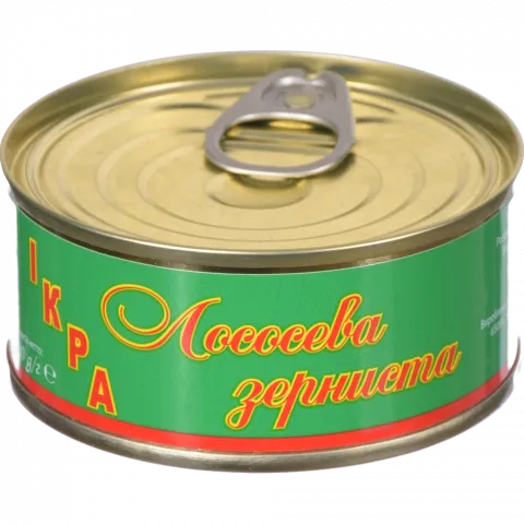 Ікра червона Лососева 100 г з/б 2 ґат. /677/556