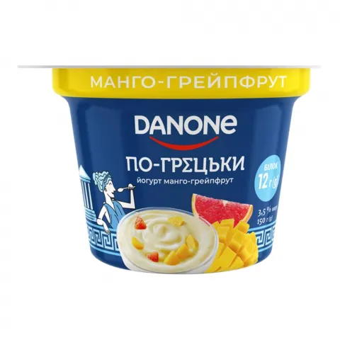 Йогурт Данон 3,5 150 г стак. По-грецьки Манго-грейпфрут