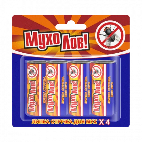 Стрічка липка в/мух Мухолов 4 шт.