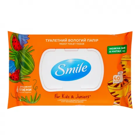 Туал. папір Smile 40 шт. вологий д/дітей та підлітків