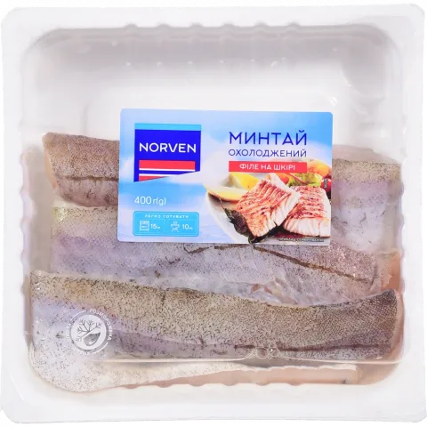 Філе Мінтая Norven 400 г б/ш охолод.