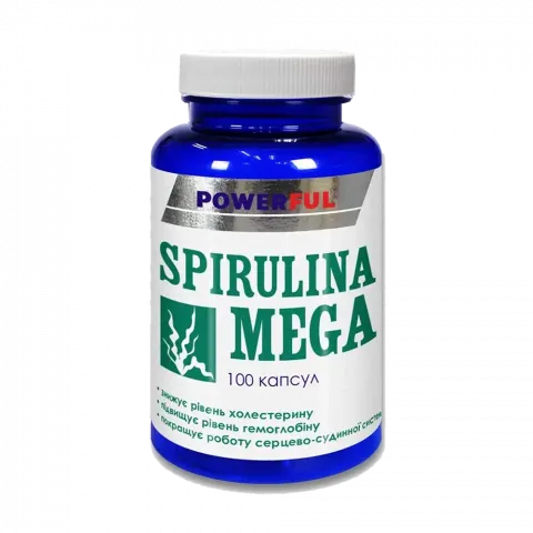 Добавка дієтична PowerFul Спіруліна мега 1 г 100 шт. капс.