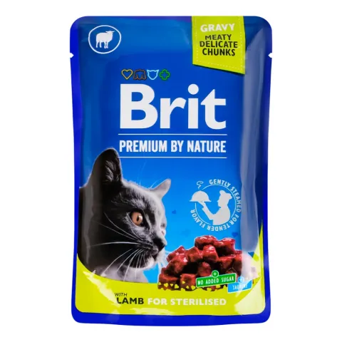 Корм д/стереліз. котів Brit 100 г з ягням Premium