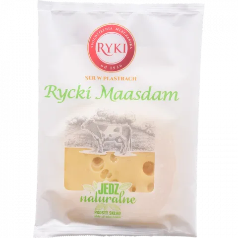 Сир Ryki Маасдам 45 125 г наріз. (Польща)