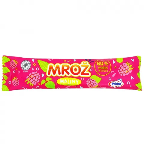Морозиво Prima Малинове з сиром в какао-глазурі 52г (Чехія) И372