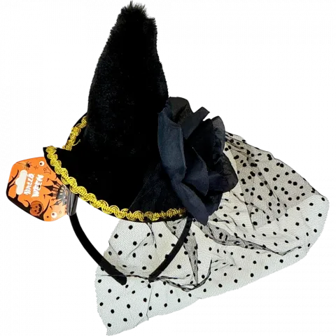 Обруч карнавальний Капелюшок з вуаллю чорн. арт. 6400-13 И598