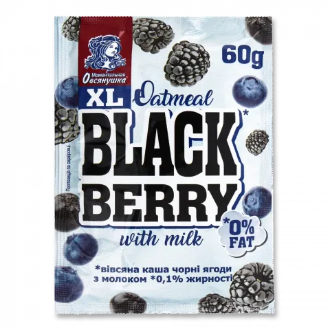 Каша Вівсянушка 60 г Black Berry з чорними ягодами з молоком