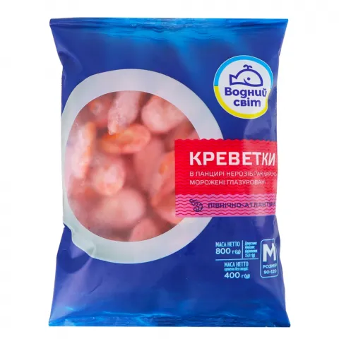 Креветки Водний світ 90/120 800 г в/м
