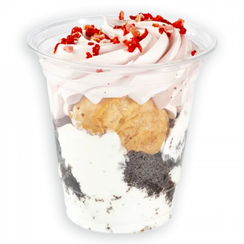 Десерт Малиновий з профітролями ваг. КондЦМ