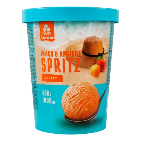 Морозиво Рудь 500 г відро сорбет персик-абрикос зі см. Spritz