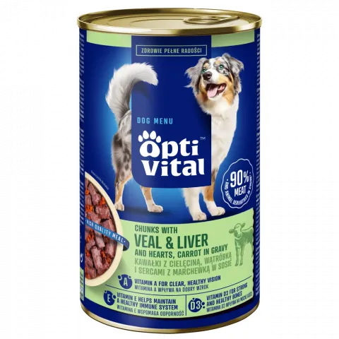 Корм д/собак OPTIVITAL 1250г телятина (Польща) И546
