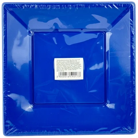 Тарілки квадратні пластик 18см 10шт. Блакитний арт. 34901A-10 И