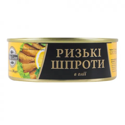 Шпроти Fish Line 240 г з/б ключ. Рижські