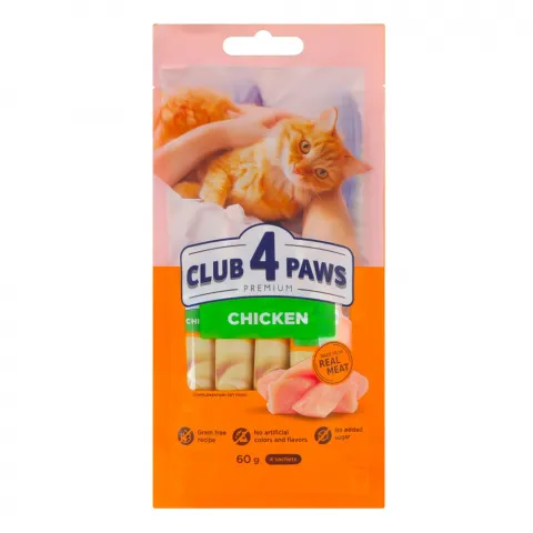Ласощі д/котів Клуб 4 лапи 4х15 г Курка
