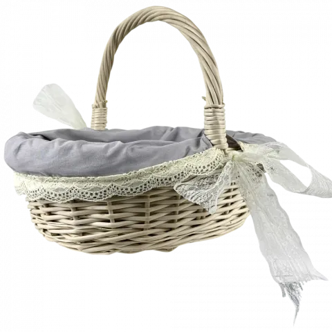 Кошик плетений Церковна св-сірий S текст/мереж