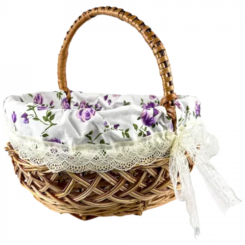 Кошик плетений/текст Троянда бузкова 3 42х28х19 см
