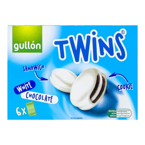 Печ Gullon 252 г Twins в білому шоколаді