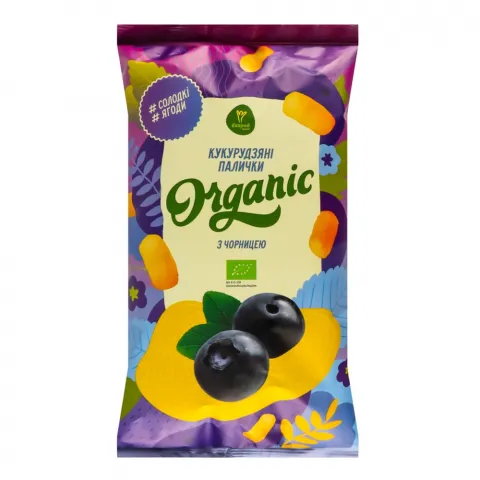 Кукурудзяні палички Екород 70 г Чорничні органічні