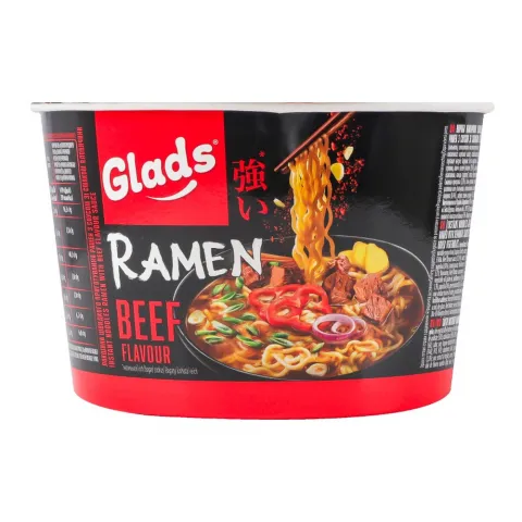 Локшина Glads 105 г стак. з соусом Рамен зі смаком яловичини