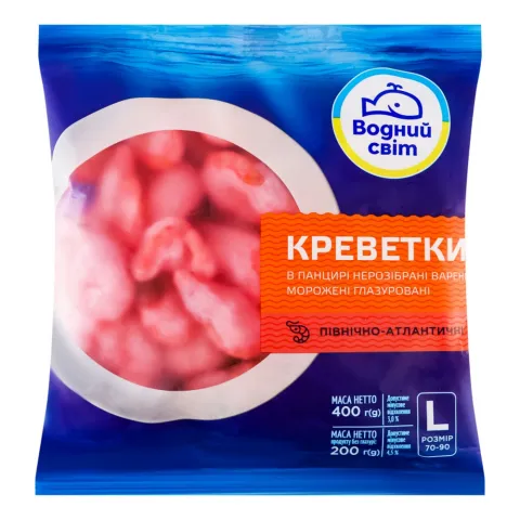 Креветка Водний Світ L 70/90 400 г