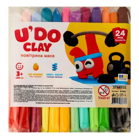 Набір д/творчості з повітр. масою U`DO Clay 24шт. 41063