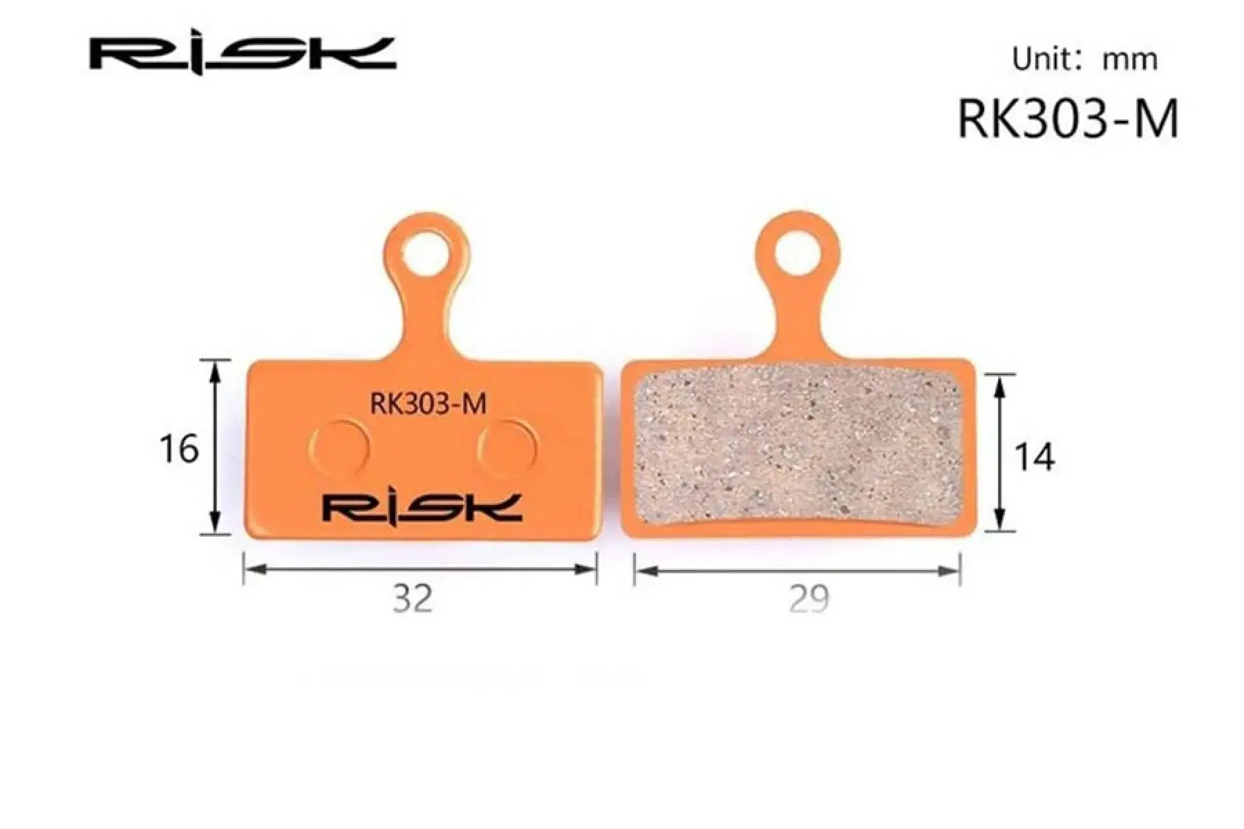 Колодки гальмівні напівметал Risk RK303-s Shimano m985/988/785/666/675/615, fsa k -force db-xc-9000