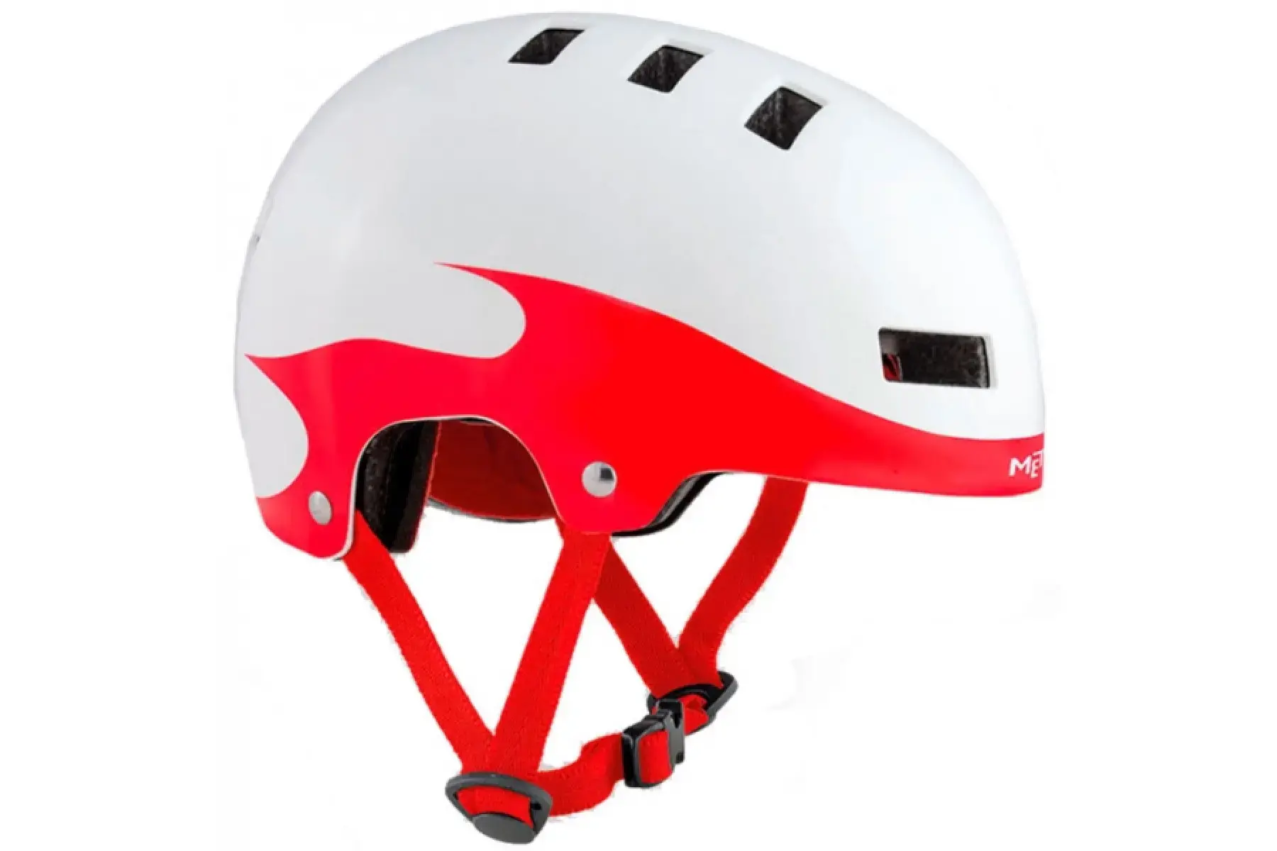 Шолом MET YOYO CE WHITE RED FLAMES