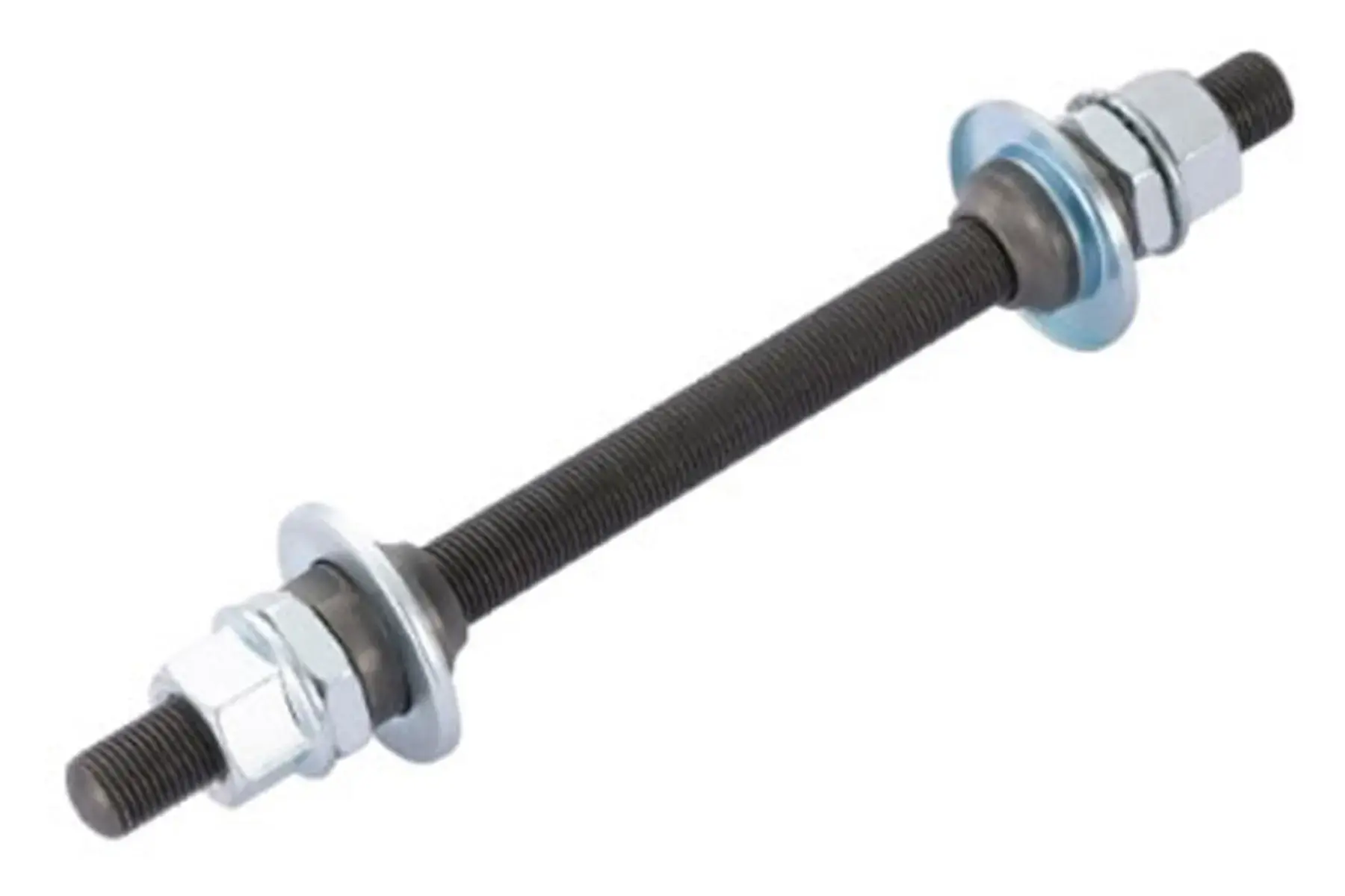 Ось втулки пер. Quando KT-260F 140mm nut MTB на гайках сталева, чорн.